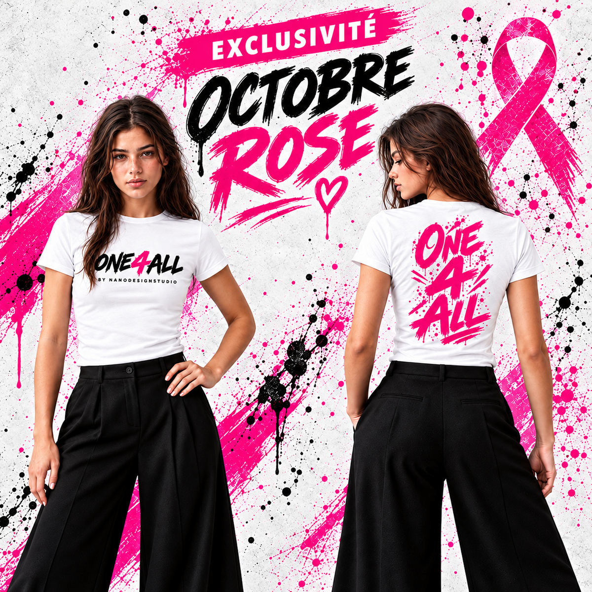 T-shirt & Crop Top Femme ONE4ALL — Édition Octobre Rose