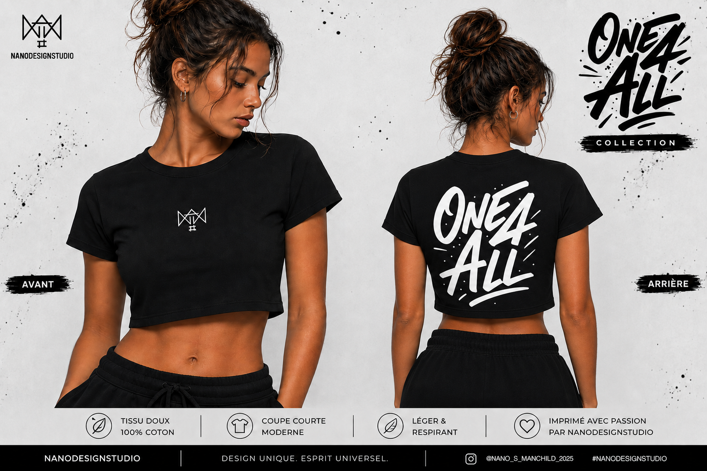 Crop Top NanoDesignStudio Collection ONE 4 ALL