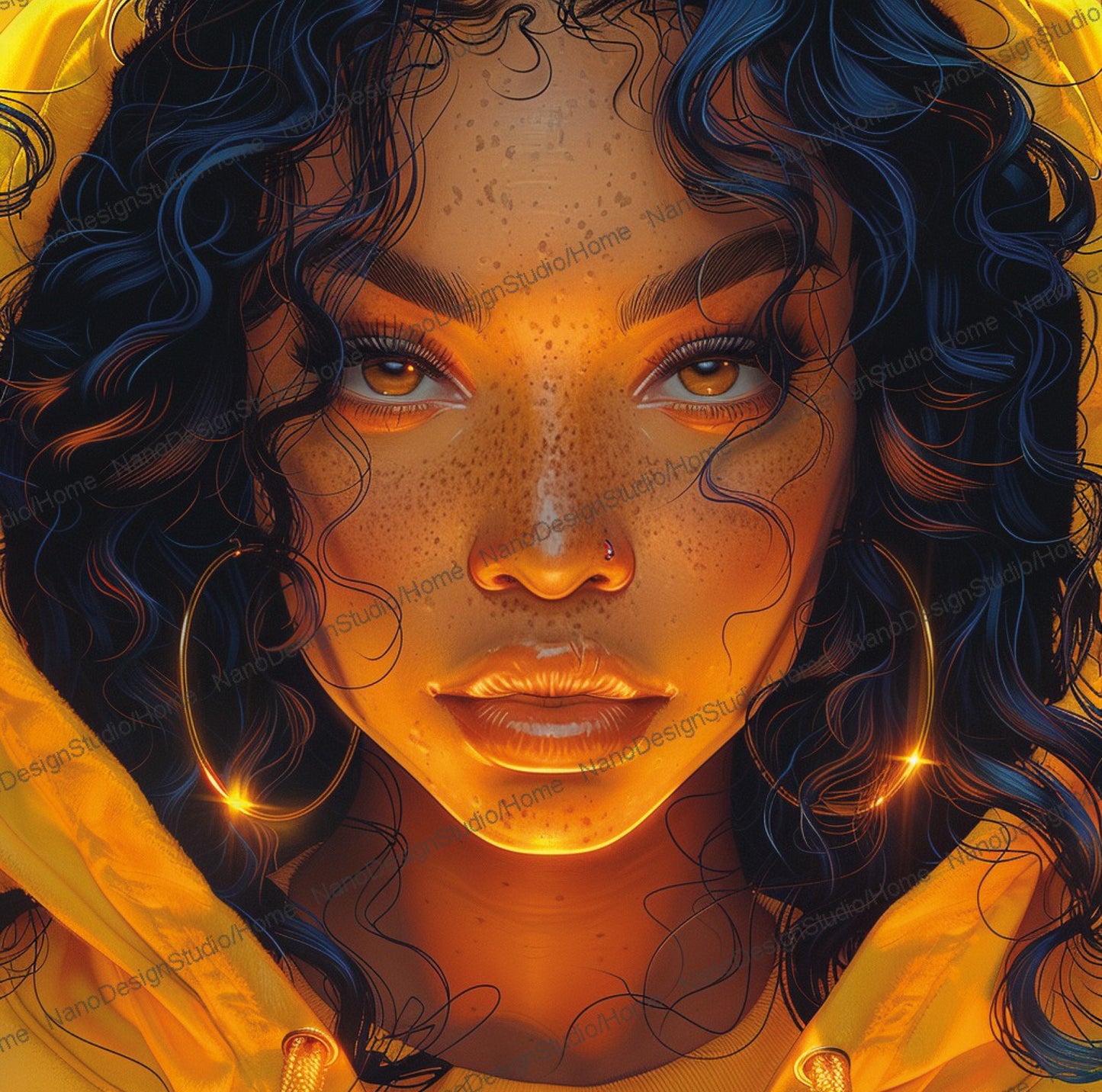 Square Collection 13 : African beauty Blue & Yellow Edition