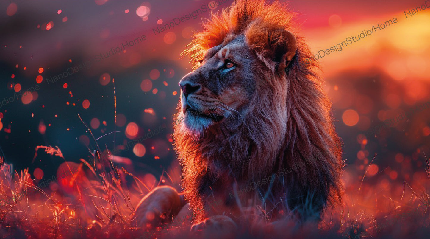 Landscape Collection 17 : Lion Majestueux – Affiche Murale Animal Sauvage
