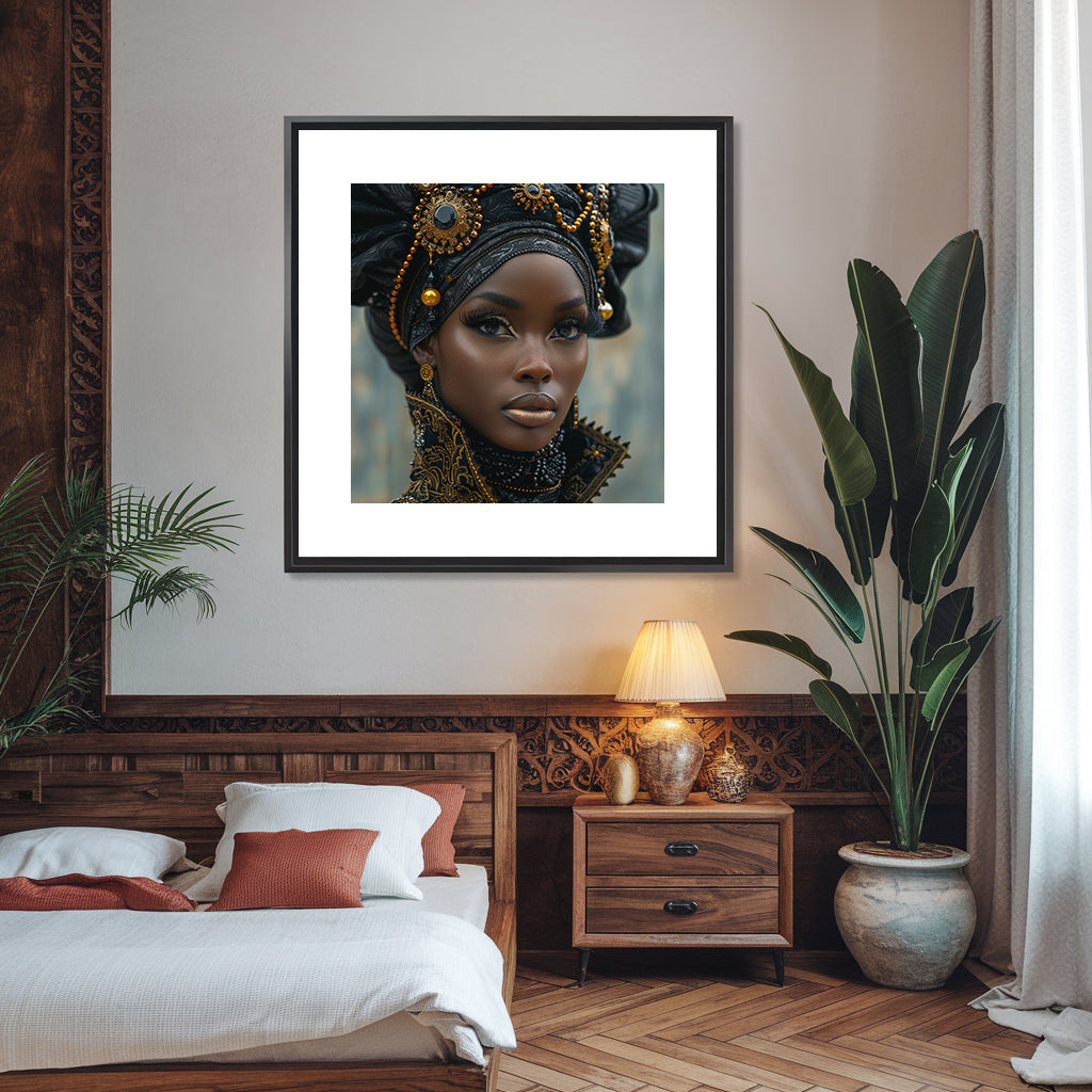 Square Collection 14 : African Beauty Patchwork Edition – Affiche Murale Portrait Artistique