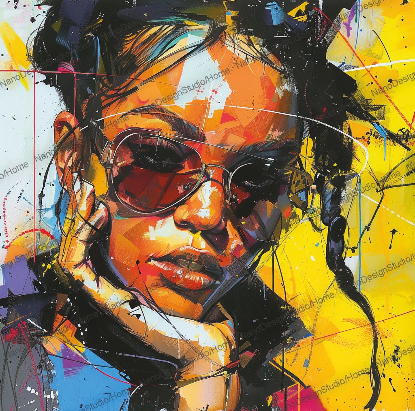 Square Collection 16 : African Beauty Pink Edition – Affiche Murale Portrait Rose