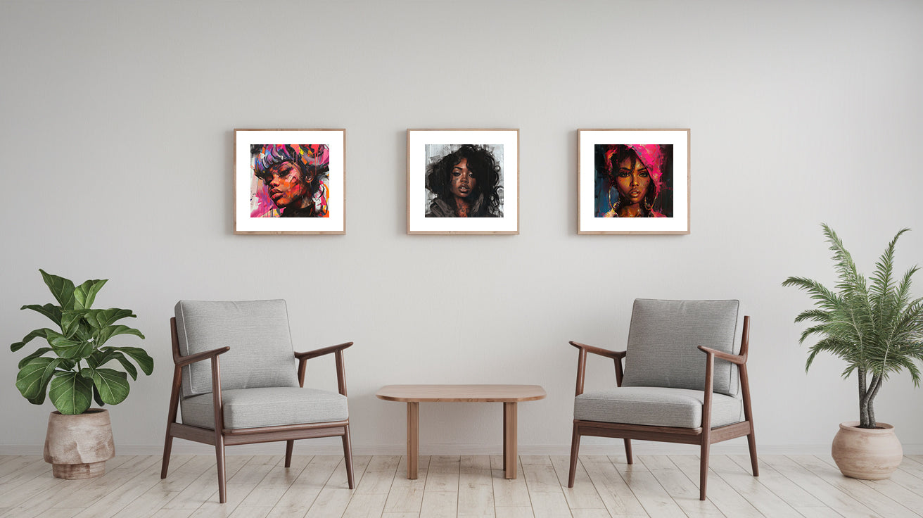Square Collection 16 : African Beauty Pink Edition – Affiche Murale Portrait Rose