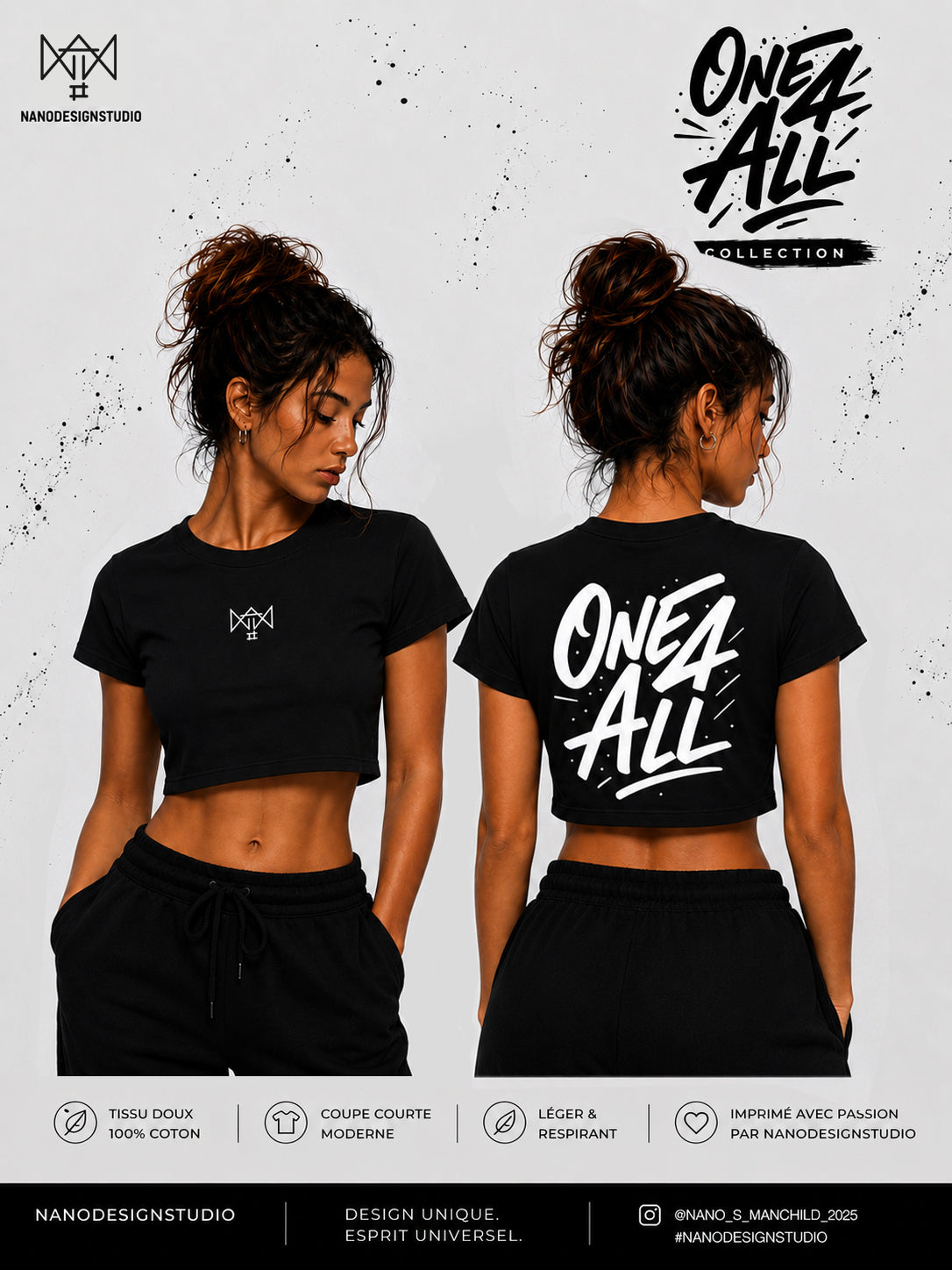 Crop Top NanoDesignStudio Collection ONE 4 ALL