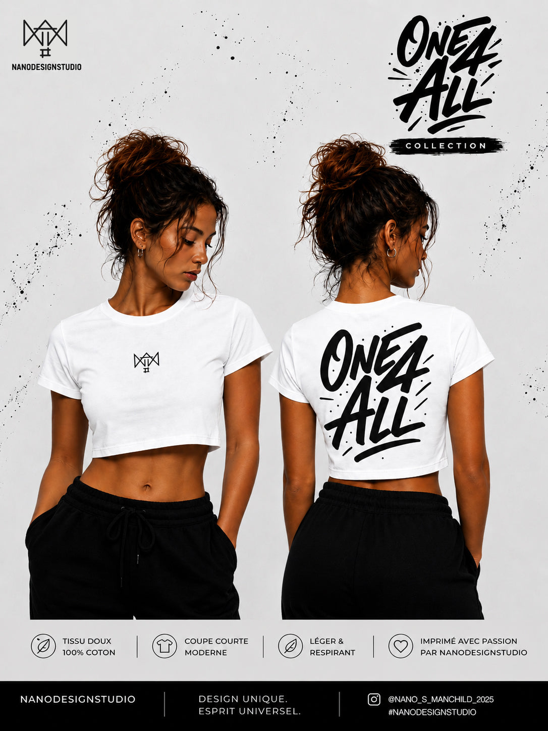 Crop Top NanoDesignStudio Collection ONE 4 ALL